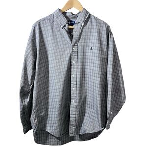 Ralph Lauren Blake Fit Men's Black/Red Plaid Button Down Shirt Size L